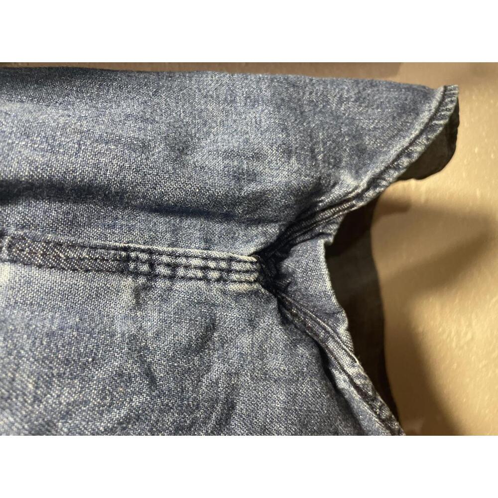Tommy Hilfiger Denim Shirt Men's Medium Women's Large Button - Picture 9 of 9